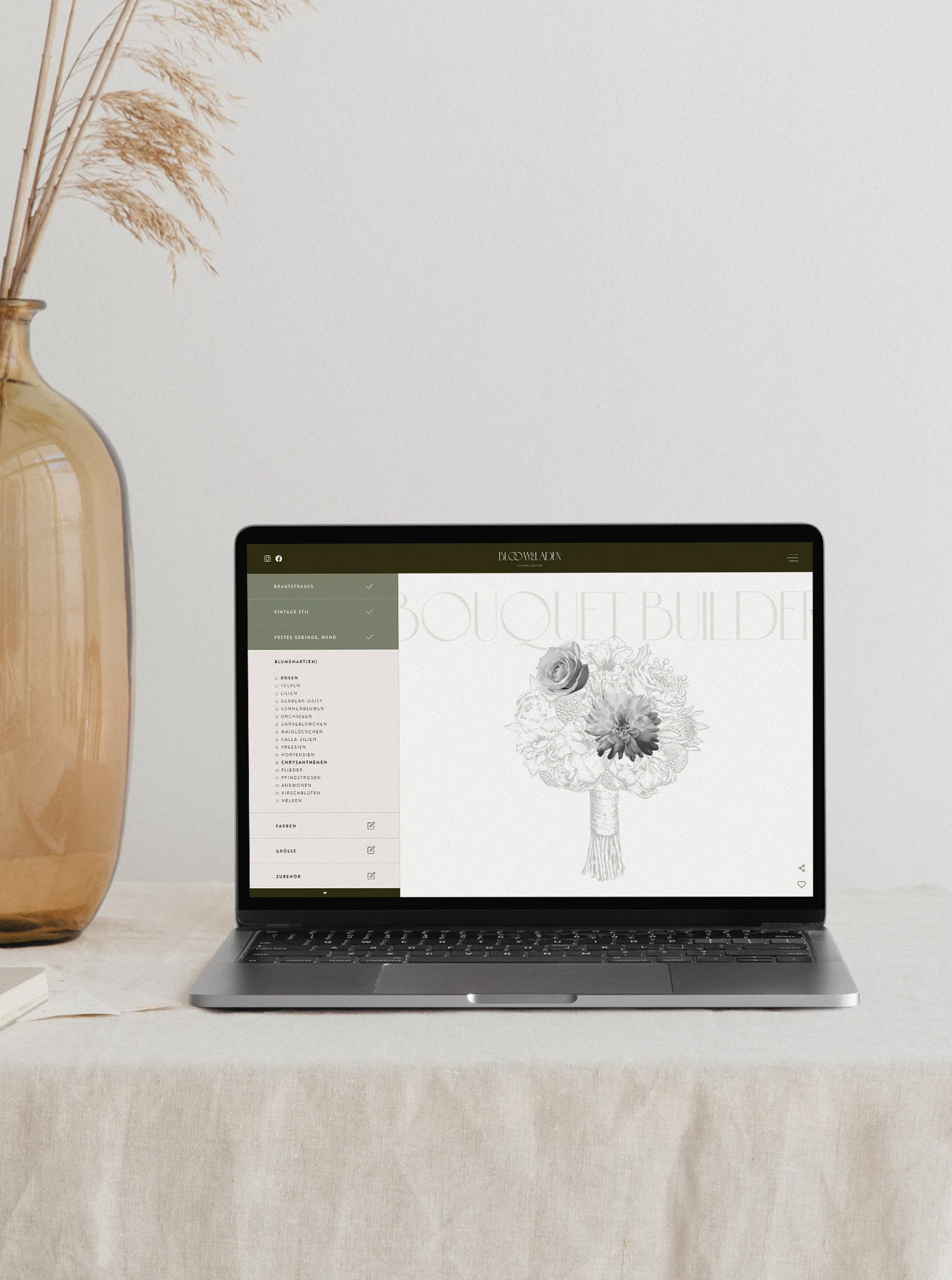 Webdesign von einer Floristen Website mit einem durchdachten UX Design
